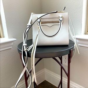 Rebecca minkoff side zip mini Reagan tote- white